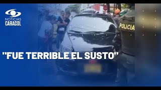 Persecución de fleteros: ladrones estrellaron motos, carros y puestos ambulantes en Bucaramanga
