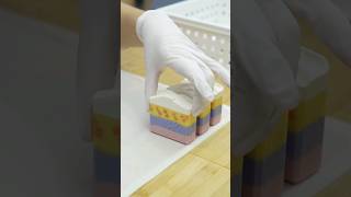 Satisfying soap cutting, trimming, stamping  #shorts