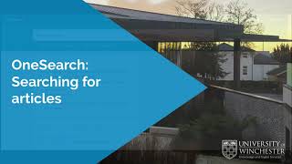 OneSearch - Searching for articles | Digital Skills