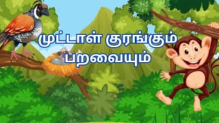 முட்டாள் குரங்கும் பறவையும் | Foolish Monkey and a Bird | Bedtime Stories for Kids Tamil |