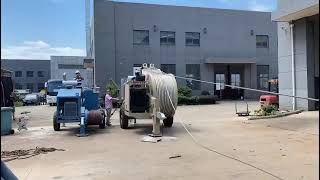 Hydraulic Puller Tensioner Test for stringing conductor on overhead transmission line