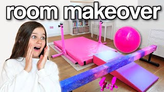 GYMNASTICS ROOM MAKEOVER SURPRISE for Sienna! | Family Fizz