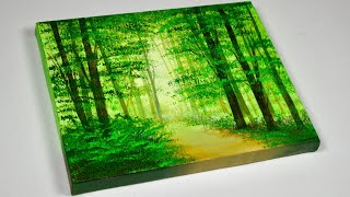 Green Forest painting | Forest Painting | Acrylic Landscape Painting