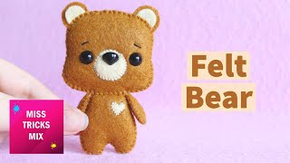 DIY: Cute Teddy Bear Felt Plush | Kawaii Crafts | Felt Craft.