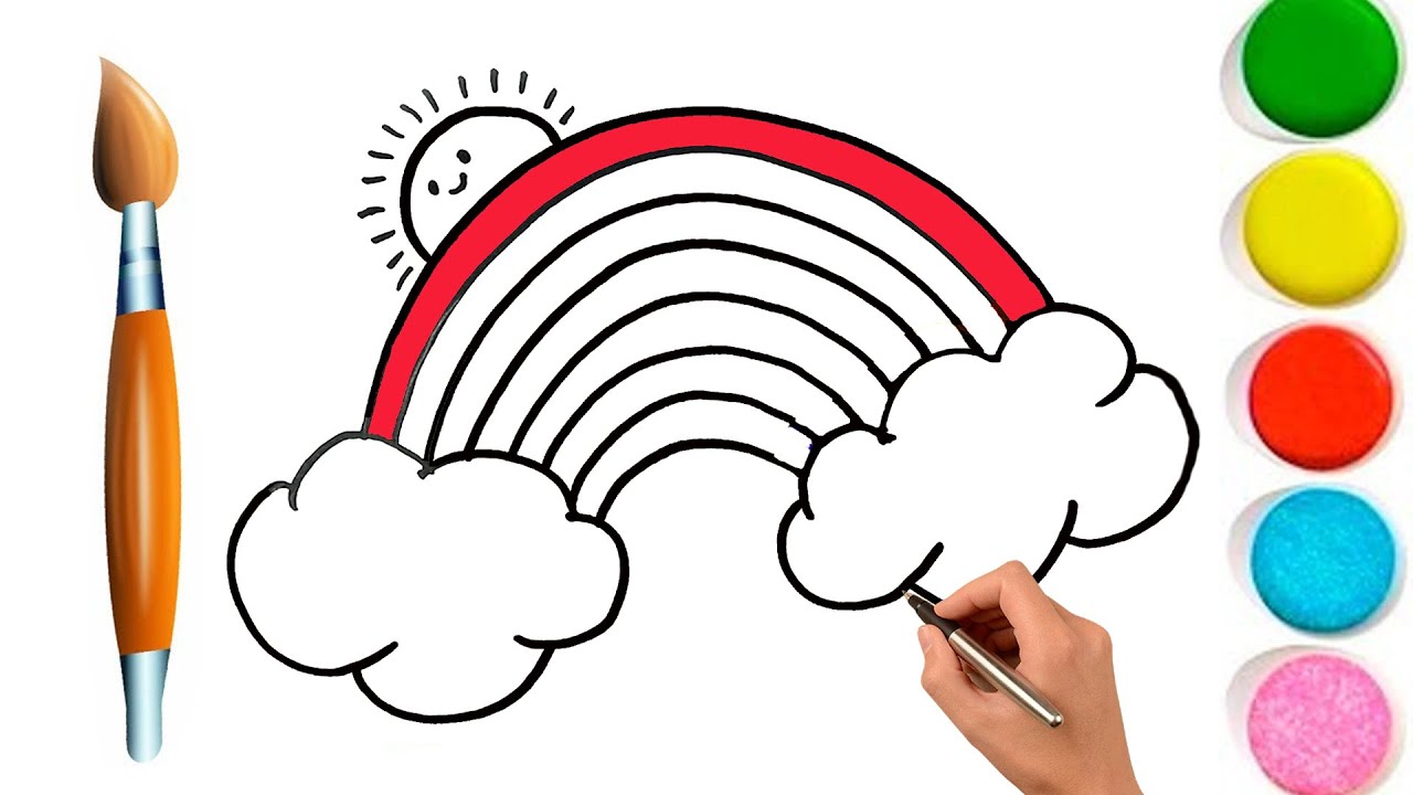 Drawing Painting And Coloring Cute Rainbow For Kids Toddlers Fun