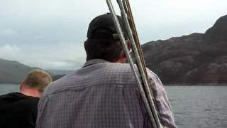 Approaching Inverie, Knoydart, in the Western Isles boat