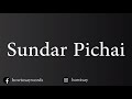 How To Pronounce Sundar Pichai