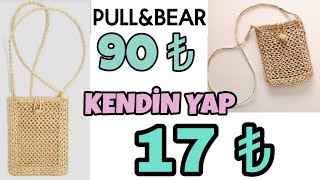 90₺'lik Pull&Bear Telefon Çantasını 17₺'ye Yaptım | PARA VERME KENDİN YAP  | Crochet Bag