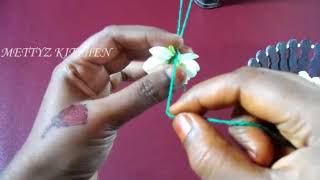 ஒரு முழம் மல்லிகை பூ 5 நிமிஷத்திலேயே கட்டலாம் | jasmine flower veni within 5 minutes | art of women