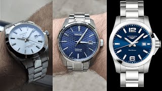 THE BEST 3 watches for $1000 Tissot Gentleman vs Longines Conquest vs Seiko Sharp Edge comparison!