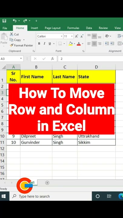 Как перемещать строки и столбцы в Excel Учебное пособие по Microsoft Excel #shorts