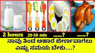 ನಾವು ತಿಂದ ಆಹಾರ ಜೀರ್ಣವಾಗಲು ಎಷ್ಟು ಸಮಯ ಬೇಕು |How_Long_Does_it_Take_to_Digest_Food__kannada facts