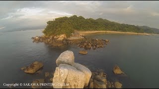 夕日 白石の鼻 Megaliths mysterious looks like a dragon hold their treasure