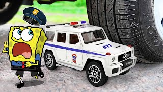 Helpp !! Car Crushing Police Spongebob vs Police Truck  🚓 Crushing Crunchy & Soft Things by Car