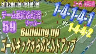 【サッカーの戦術戦略59】ゴールキックからのビルドアップ／14141(1433)vs1442