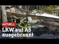 A5 voll gesperrt: LKW-Unfall geht für Fahrer glimpflich aus | hessenschau