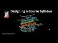 Designing a Course Syllabus