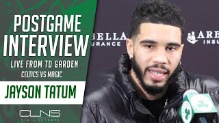 Jayson Tatum PRAISES Jaylen Brown For Sacrificing This Season | Celtics vs Magic Postgame Interview