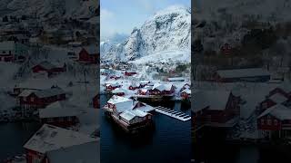 Å , one of the oldest and best-preserved fishing villages in Lofoten , Norway in Winter