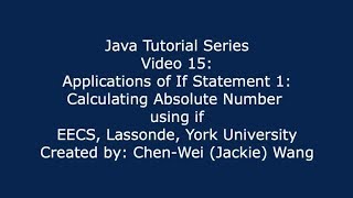 EECS1021 Java Tutorial 15