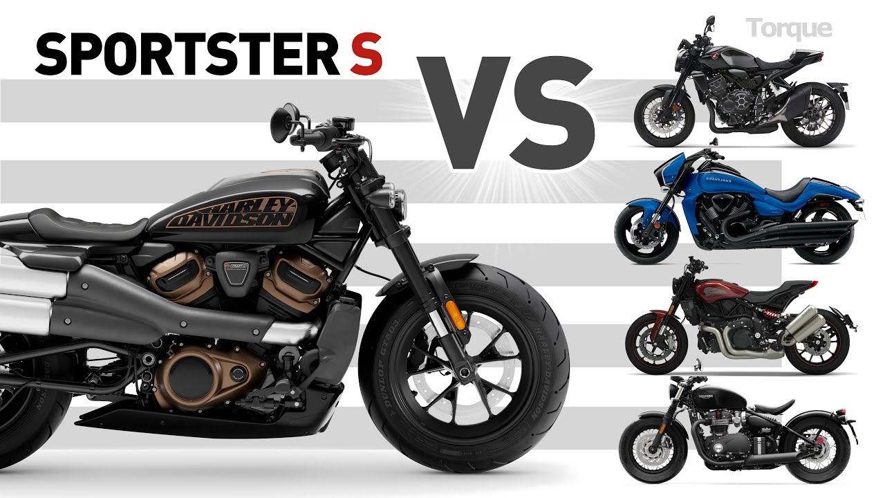 Harley-Davidson Sportster S. VS Triumph Bobber, Indian FTR S, Honda ...