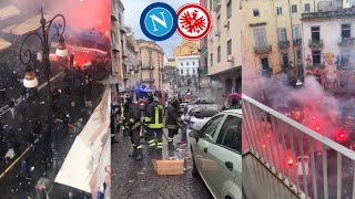 Chaotic Scenes As Frankfurt Fans Clash With Napoli Fans And The Police In The City Centre