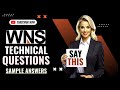 WNS Technical interview questions and sample answers