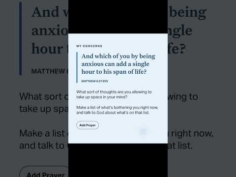 Habla con Dios sobre tus inquietudes. Toque la pantalla para pausar si el video va demasiado rápido.