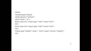 javascript tutorial to swap two values using third variable