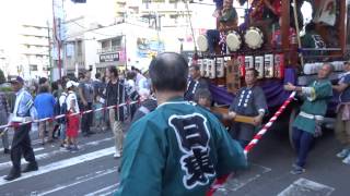 ところざわまつり2013 日東山車、坂道の移動