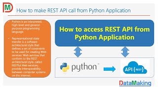 How to make REST API call from Python Application | Part 6 | Data Making | DM | DataMaking