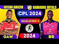 LIVE Guyana Amazon Warriors vs Barbados Royals Qualifier 2| LIVE CPL 2024 | live gaw vs br