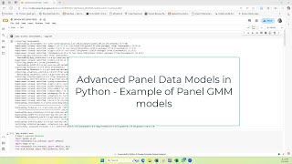 Advanced Panel Data Models - GMM Model in Python