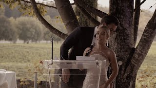 Brides Speech Interrupted by Spider Crawling Up Her Dress! Funny Wedding Moment Robby & Alicia Allen