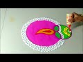 simple diwali light lamp rangoli design