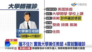 實踐大學兼任師確診 居家隔離10師生匡列28人│中視新聞 20200331