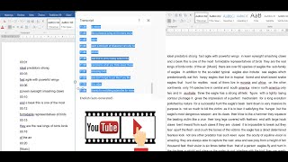 Editing YouTube Transcripts in Microsoft Word
