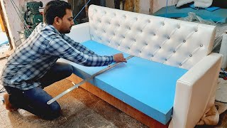 How To Build Leather Chesterfield Three Seater Sofa |How To Make Low Cost High Quality Sofa #2025