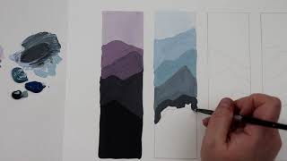 (15) Easy Monochrome Landscape Painting for Beginners / Acrylic Painting Tutorial
