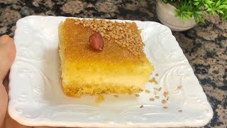 Basbosa | basbousa (semolina cake)  | Basbousa with cream