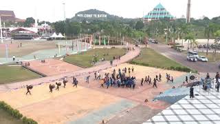 Proses latihan marchingband bbdc angkatan 25 latihan memperingati HUT RI ke 74