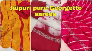 jaipuri pure Georgette sarees collection | जयपुरी प्योर जॉर्जेट सारीज कलेक्शन