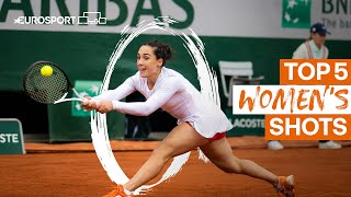 Top 5 women's shots 2022 | 2022 Roland Garros | Eurosport Tennis