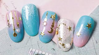 Nail Labo｜夏夜 ｜DIY美甲｜彩繪｜NLT教學部｜異素材｜貼紙｜星座｜bynaillabo｜教學