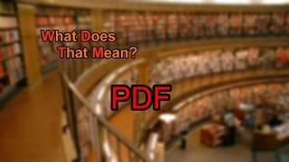 What does PDF mean?