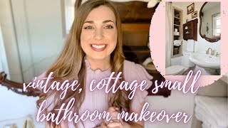 EXTREMELY Small Bathroom Makeover || 1970s Ranch House Reno to Country Cottage Style Ep. 2