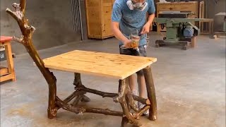 后院桌子不用买，不用的木头可以做的桌子No need to buy a backyard table, a table that can be made of unused wood