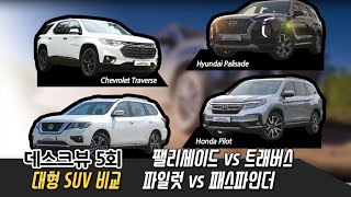 [비교] 팰리세이드 & 트래버스 & 파일럿 & 패스파인더 / 데스크뷰