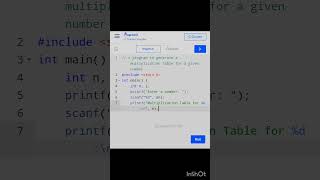 C program : Multiplication Table #codewithprem#shortvideo #coding #computerprogramming #shorts#viral
