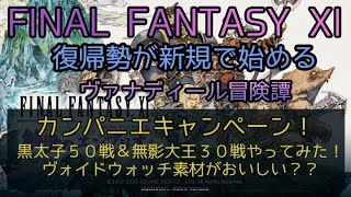 【FF11】カンパニエキャンペーン！黒太子５０戦＆無影大王３０戦やってみた！ヴォイドウォッチ素材がおいしい？？